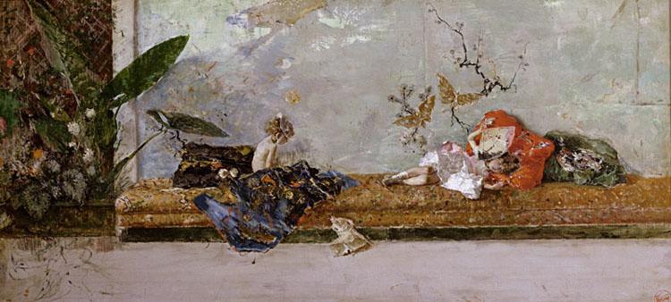 Marsal, Mariano Fortuny y The Children of the Painter in the Japanese Room (nn02) oil painting picture